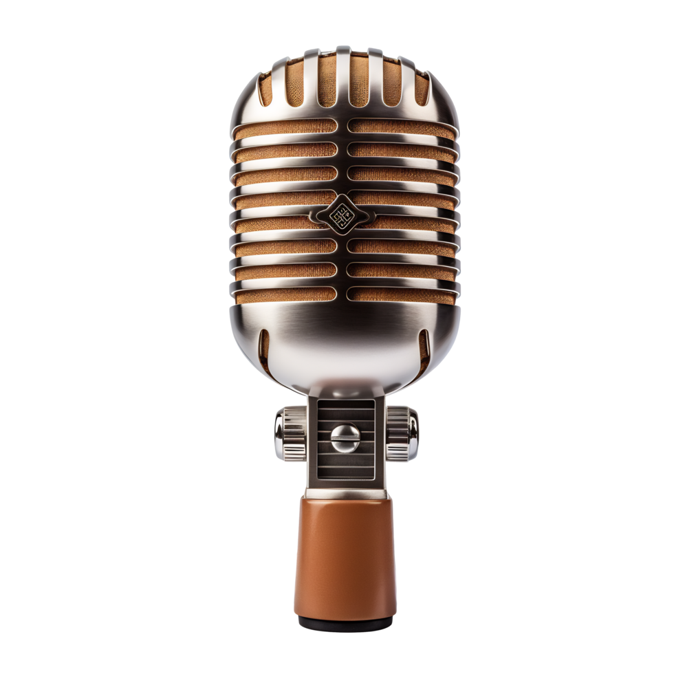 A microphone on a transparent background - AI Generated - Generative AI png