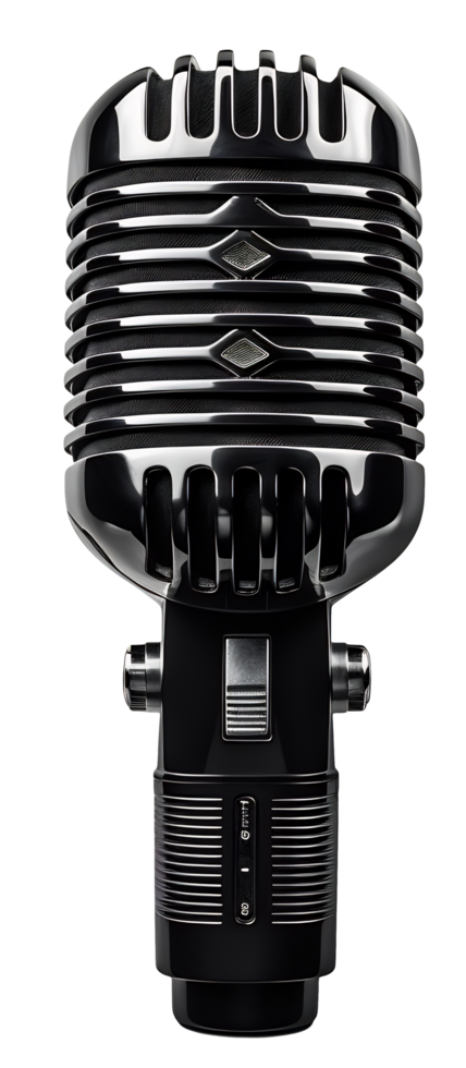 A microphone on a transparent background - AI Generated - Generative AI png