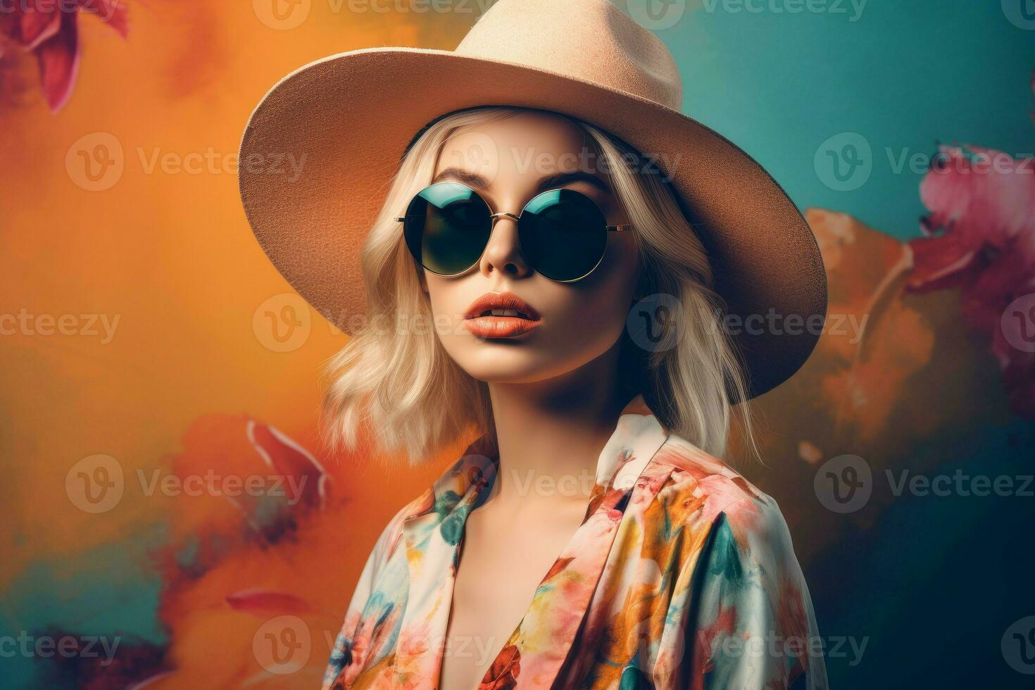 Summer woman fashion. Generate Ai photo