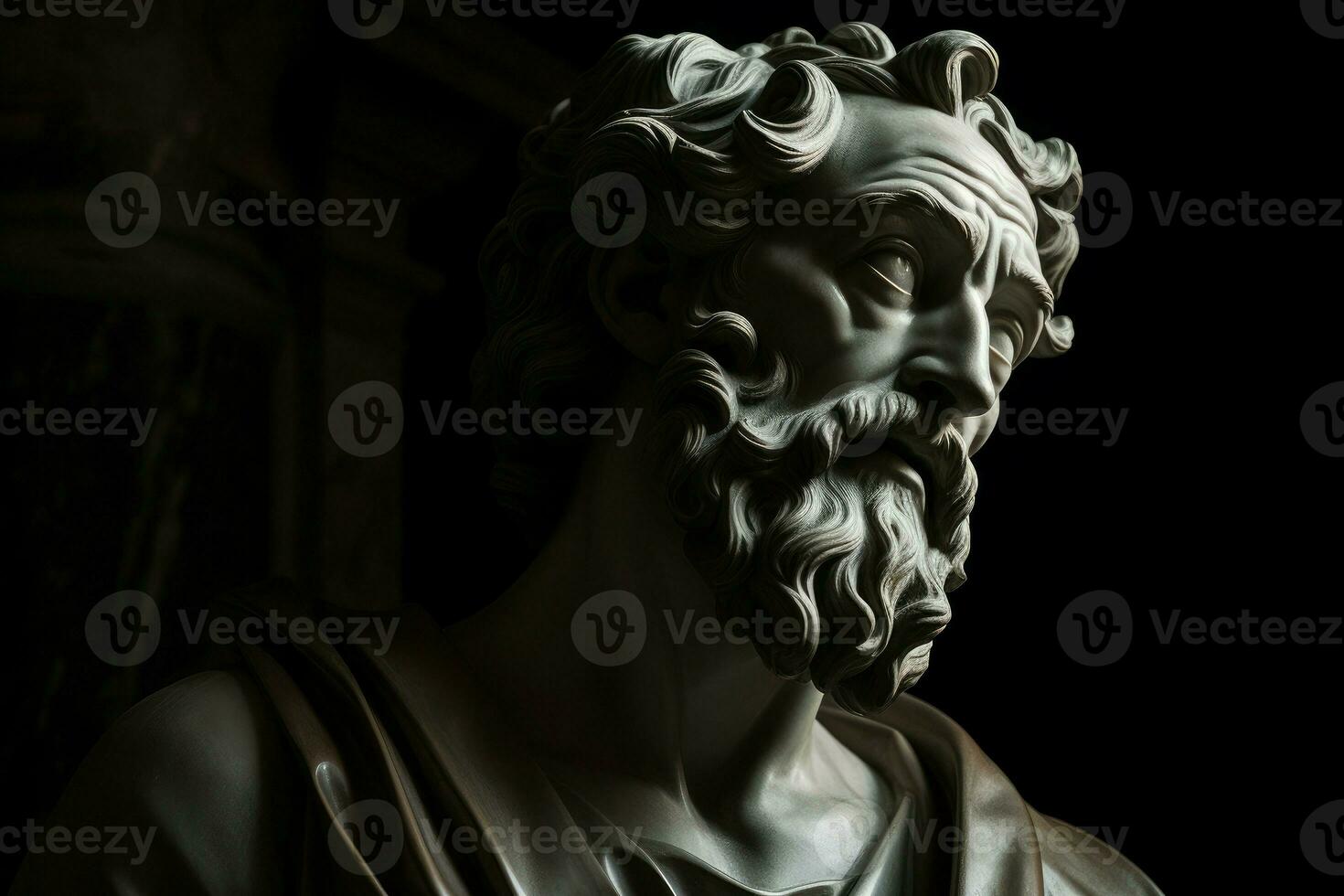 Ancient man statue. Generate Ai photo