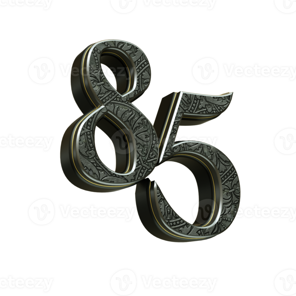 3d rendered medieval number png