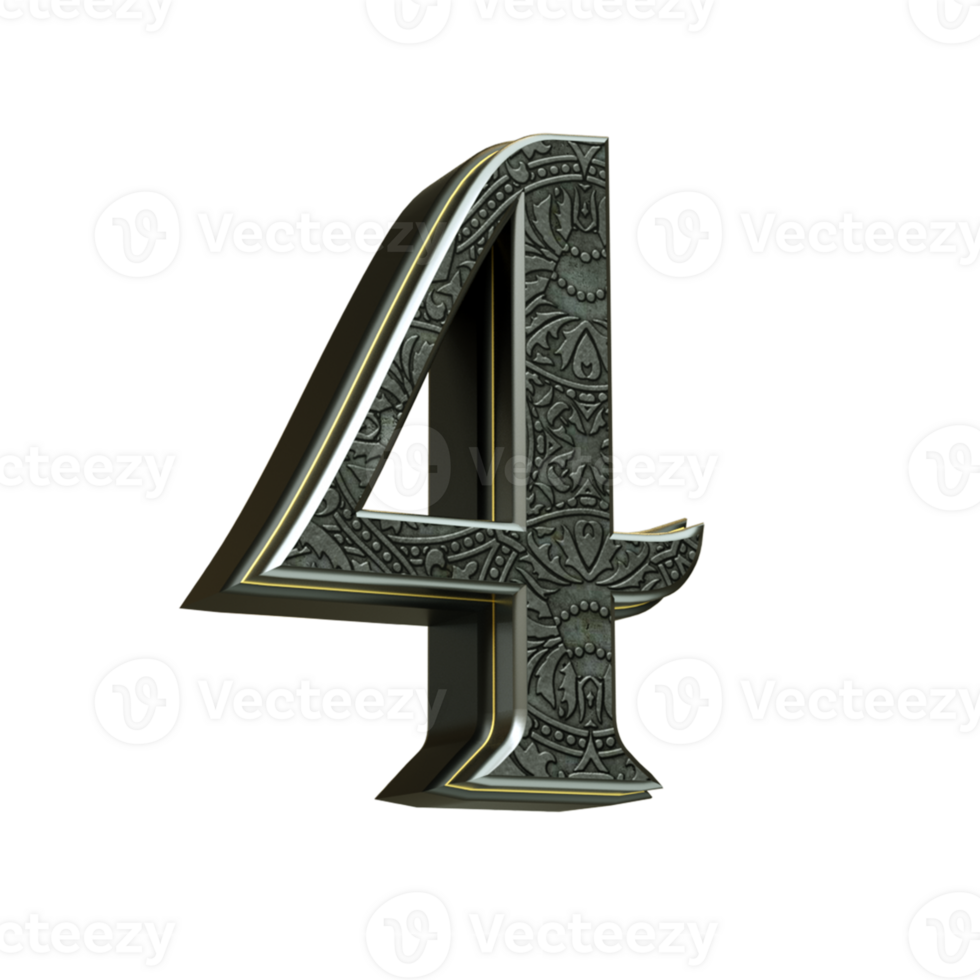 3d rendered medieval number png