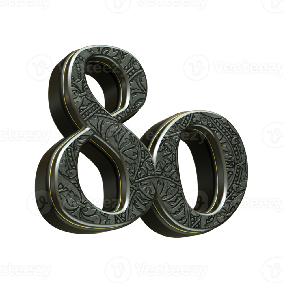 3d rendered medieval number png