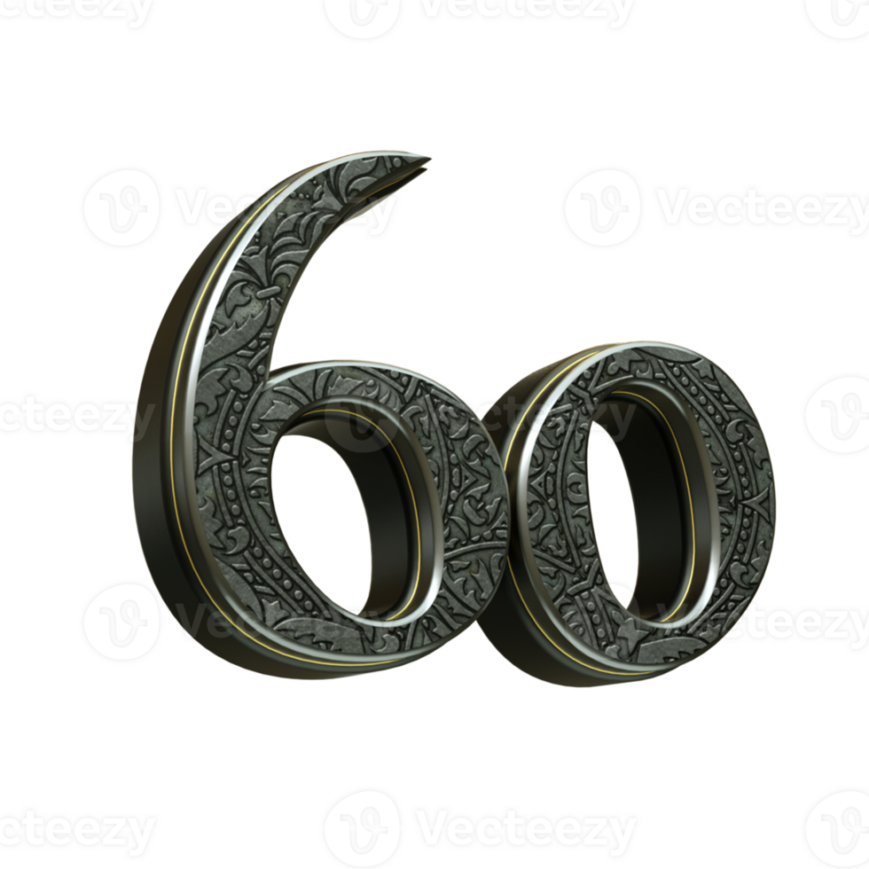 3d rendered medieval number png