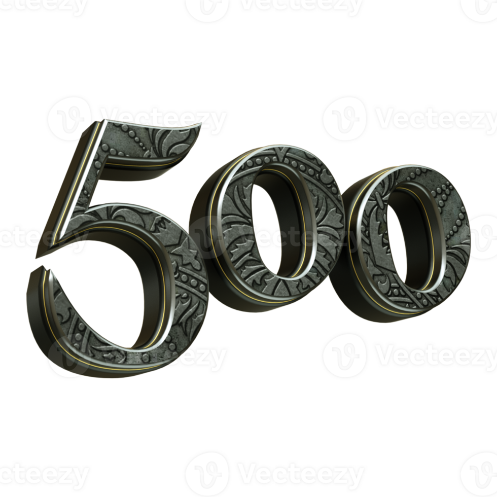 3d rendered medieval number png