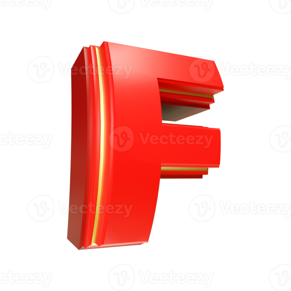 3d render red letter png