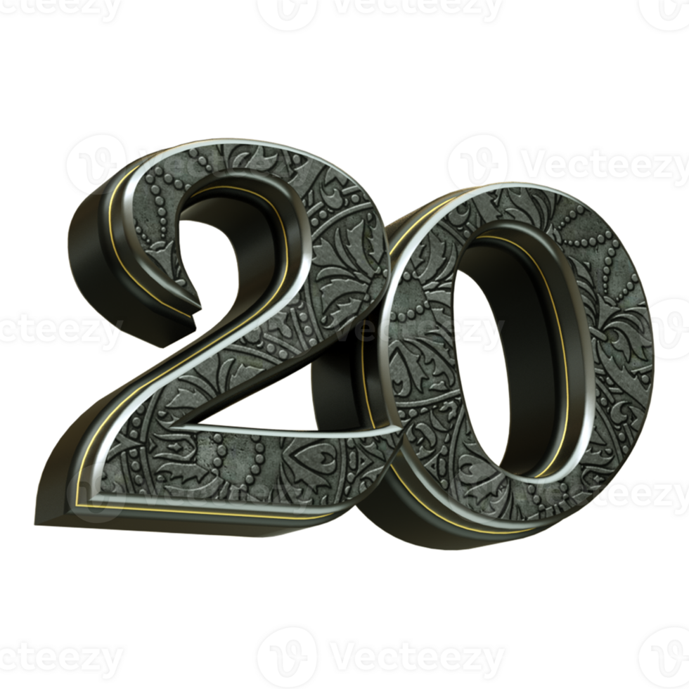 3d rendered medieval number png