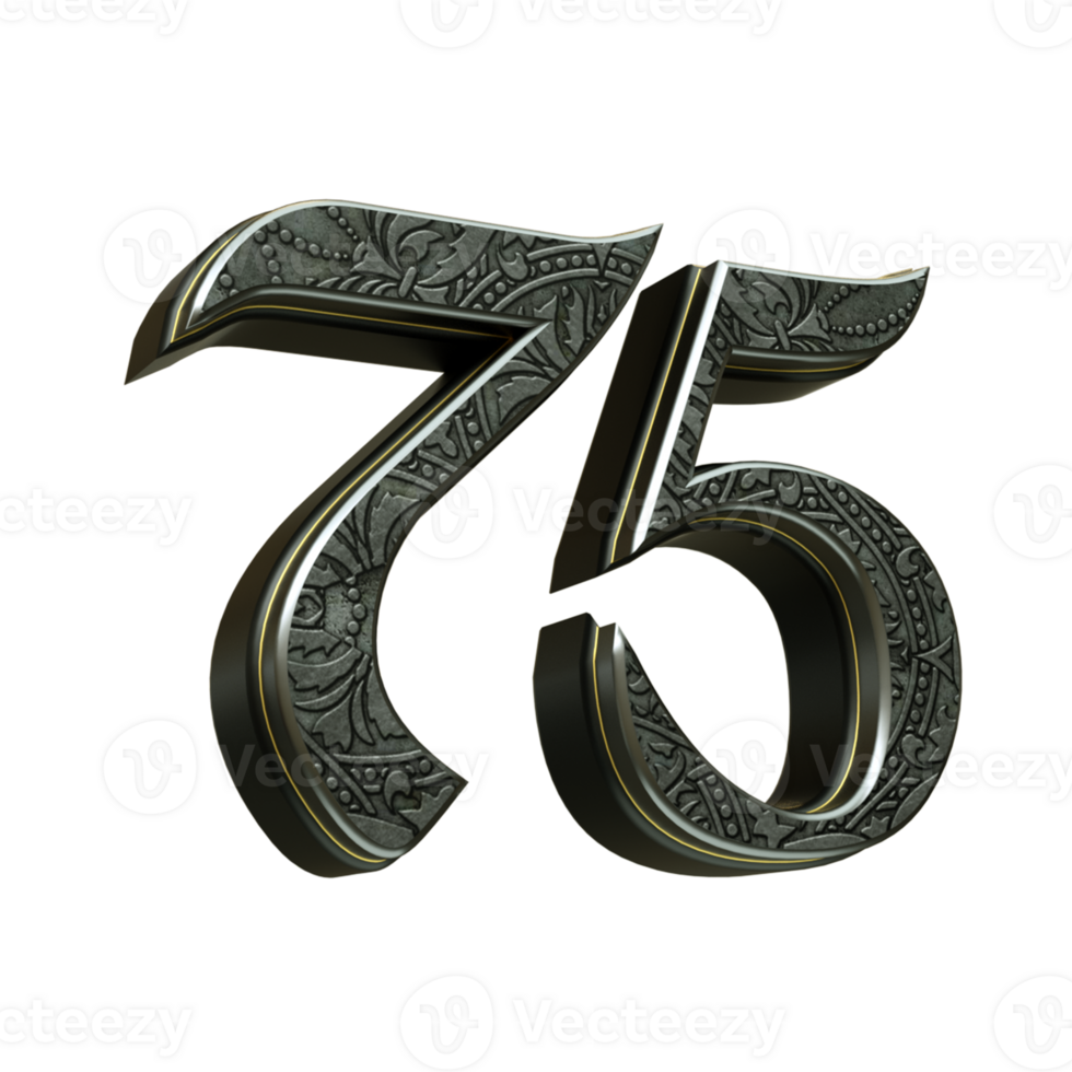 3d rendered medieval number png