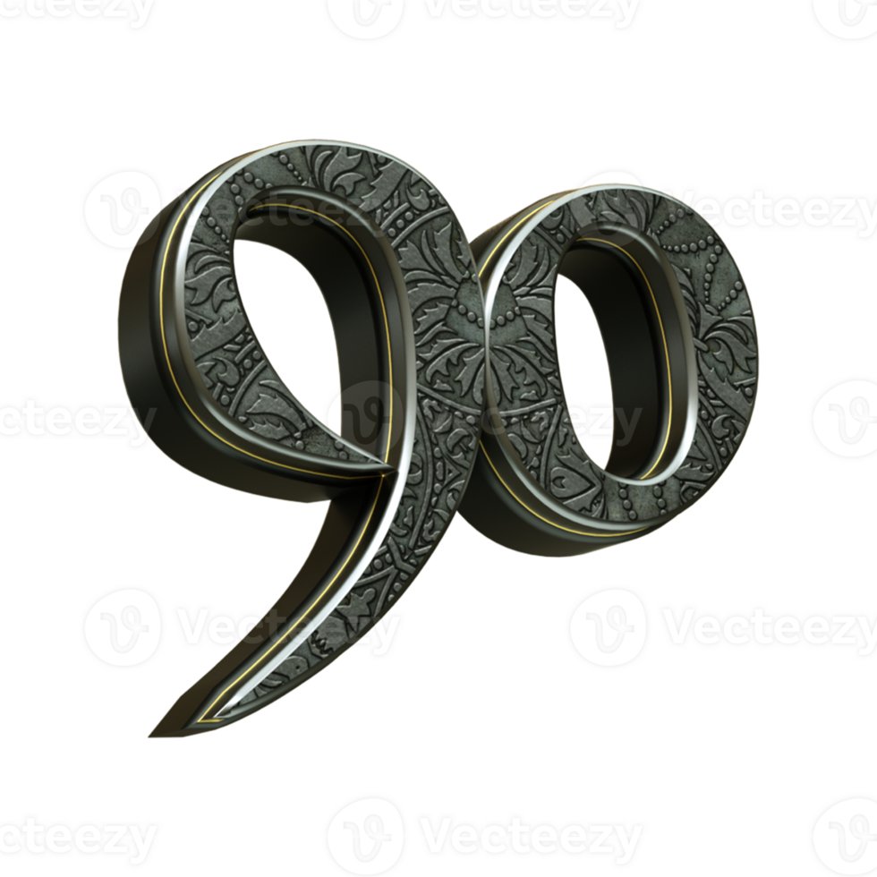 3d rendered medieval number png