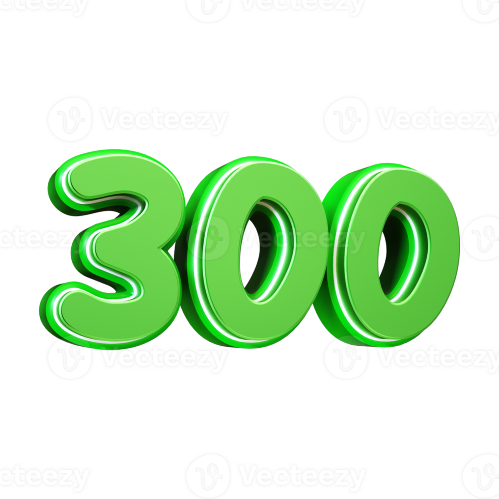 3d render green number png