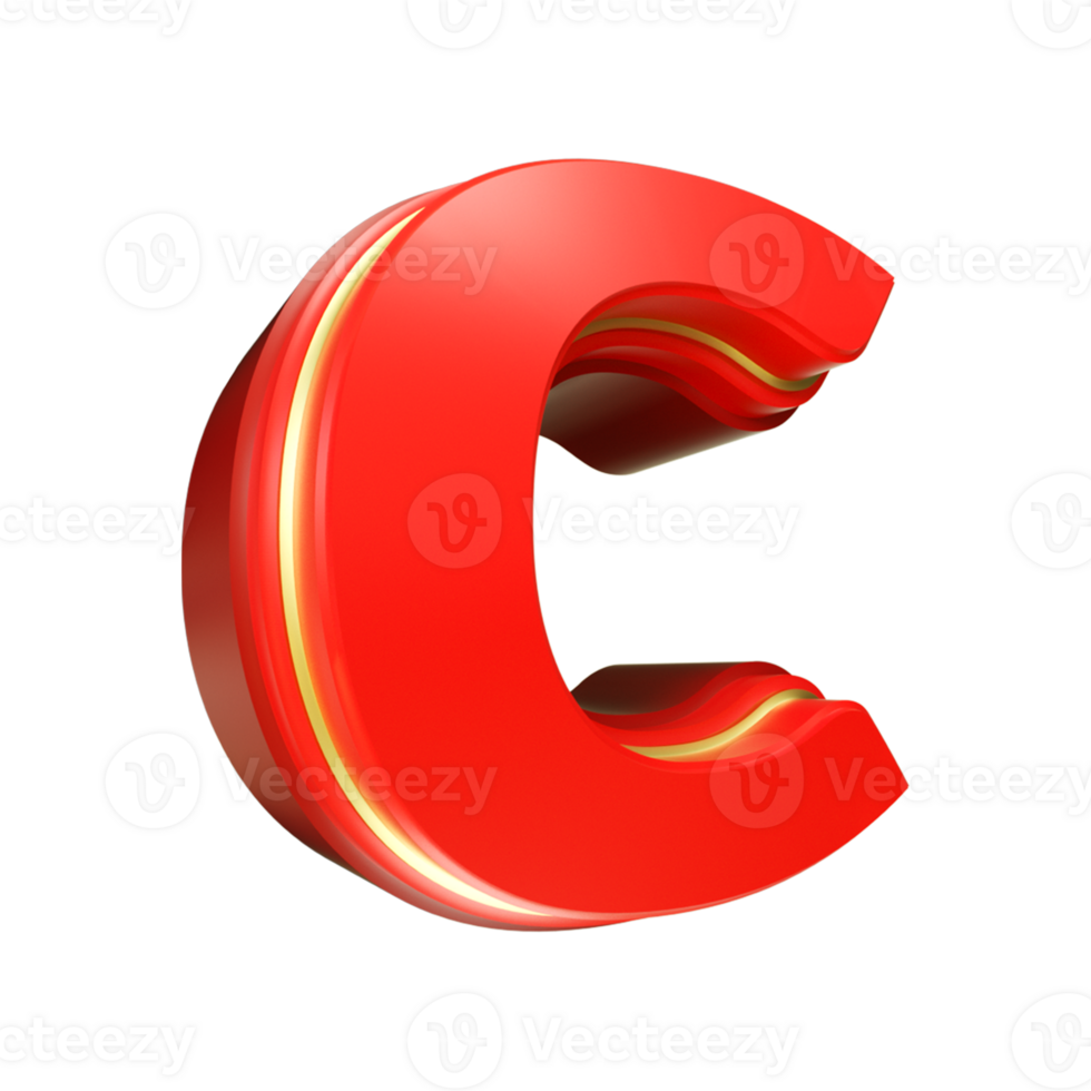 3d render red letter png