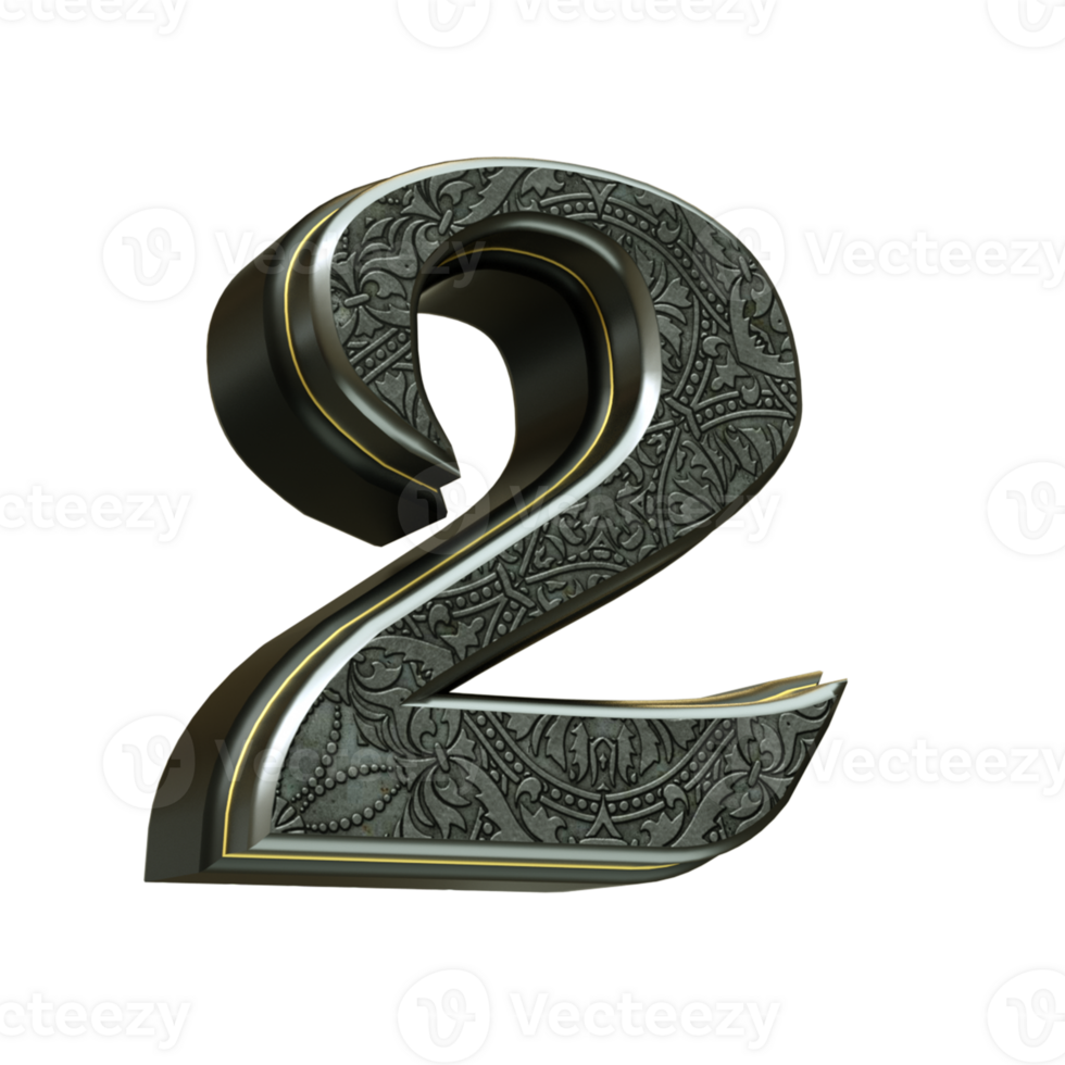 3d rendered medieval number png