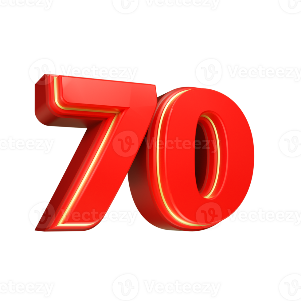 3d render red number 28703572 PNG