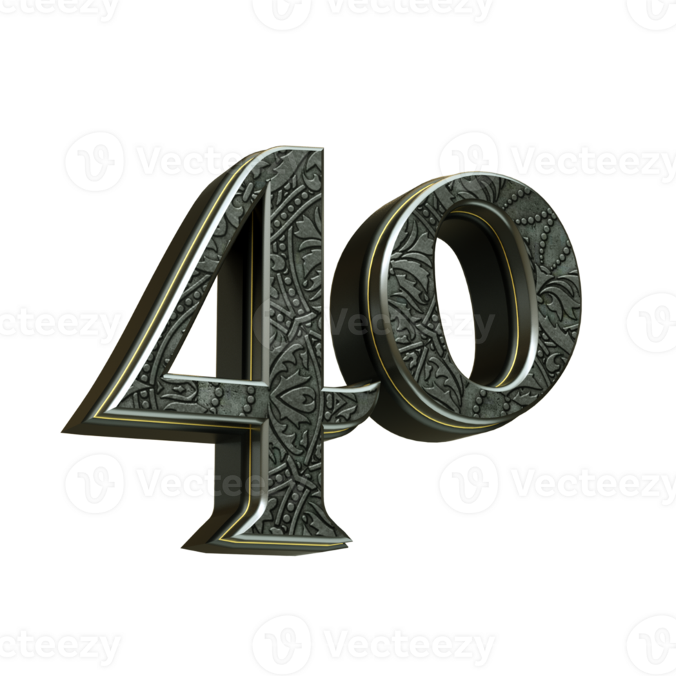 3d rendered medieval number png