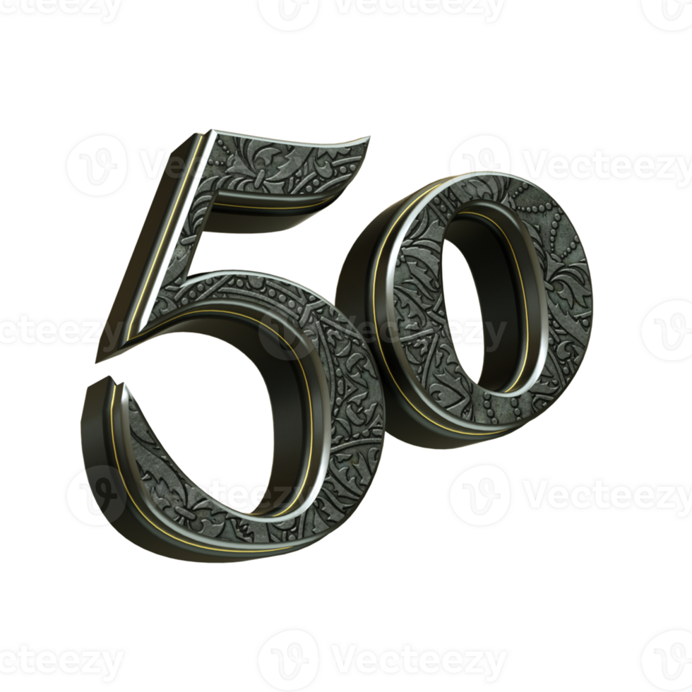 3d rendered medieval number png