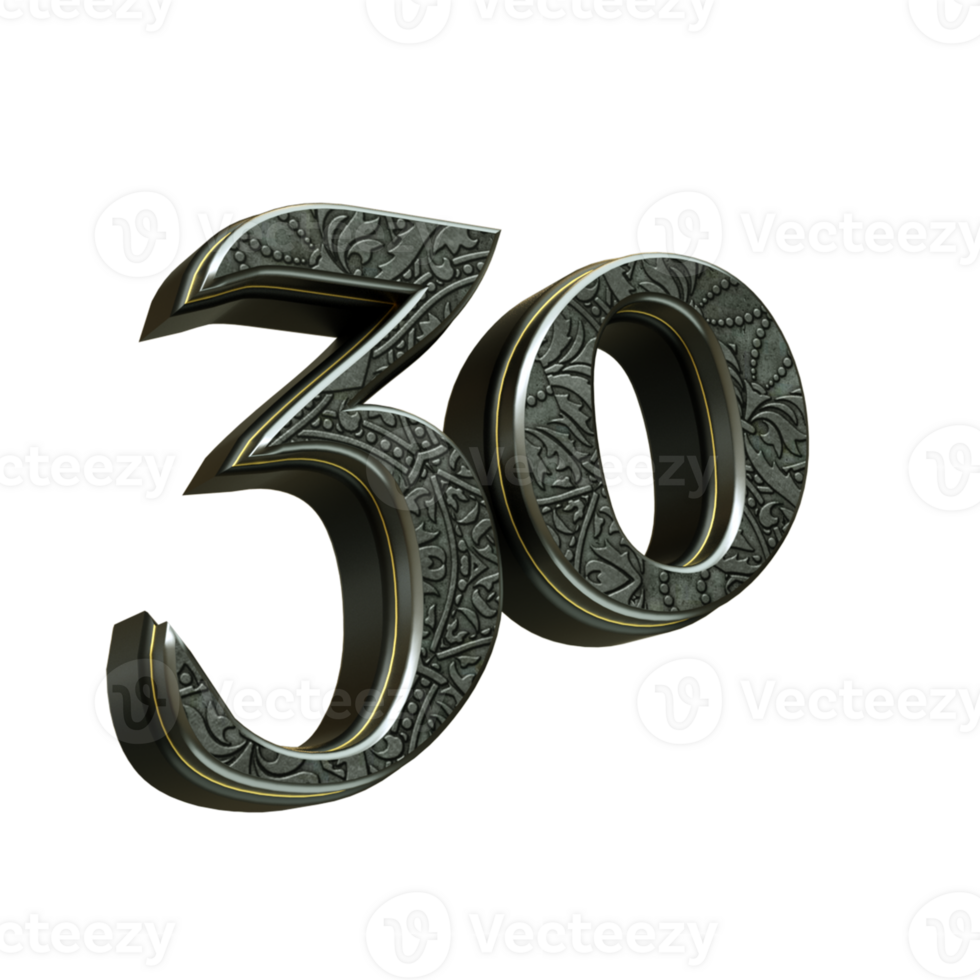 3d rendered medieval number png