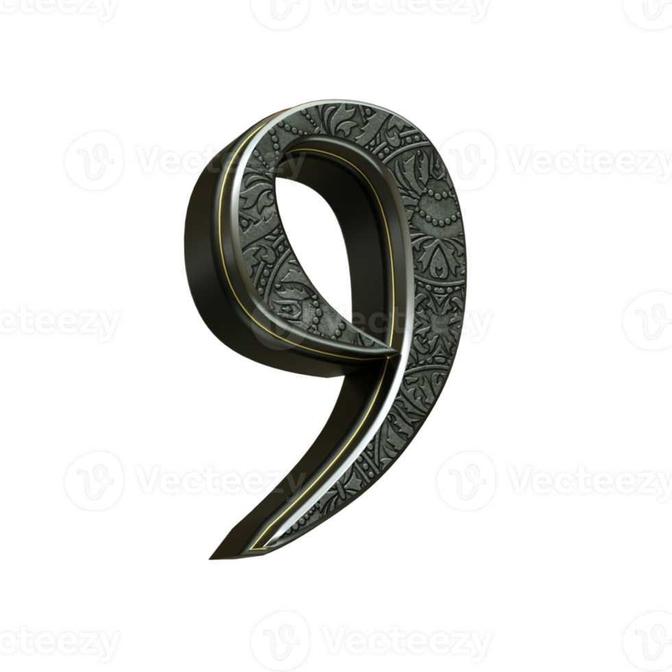 3d rendered medieval number png