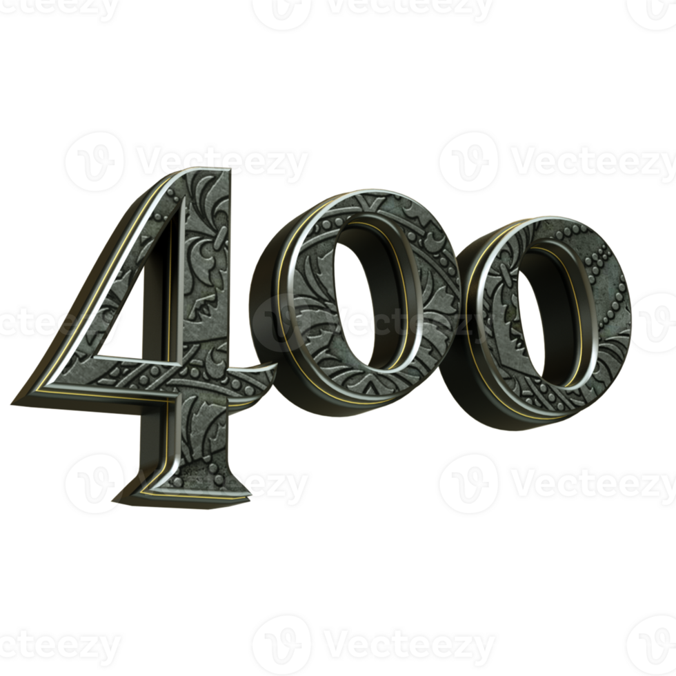 3d rendered medieval number png