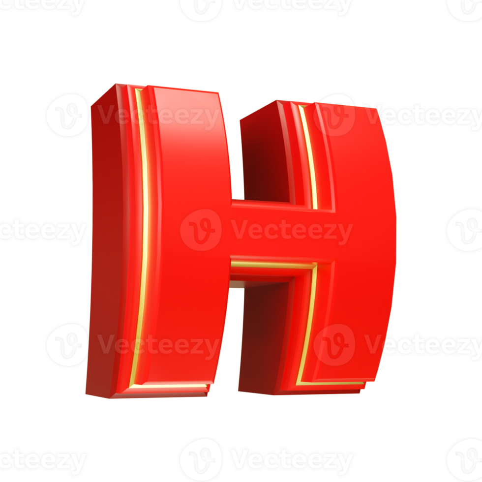 3d render red letter png