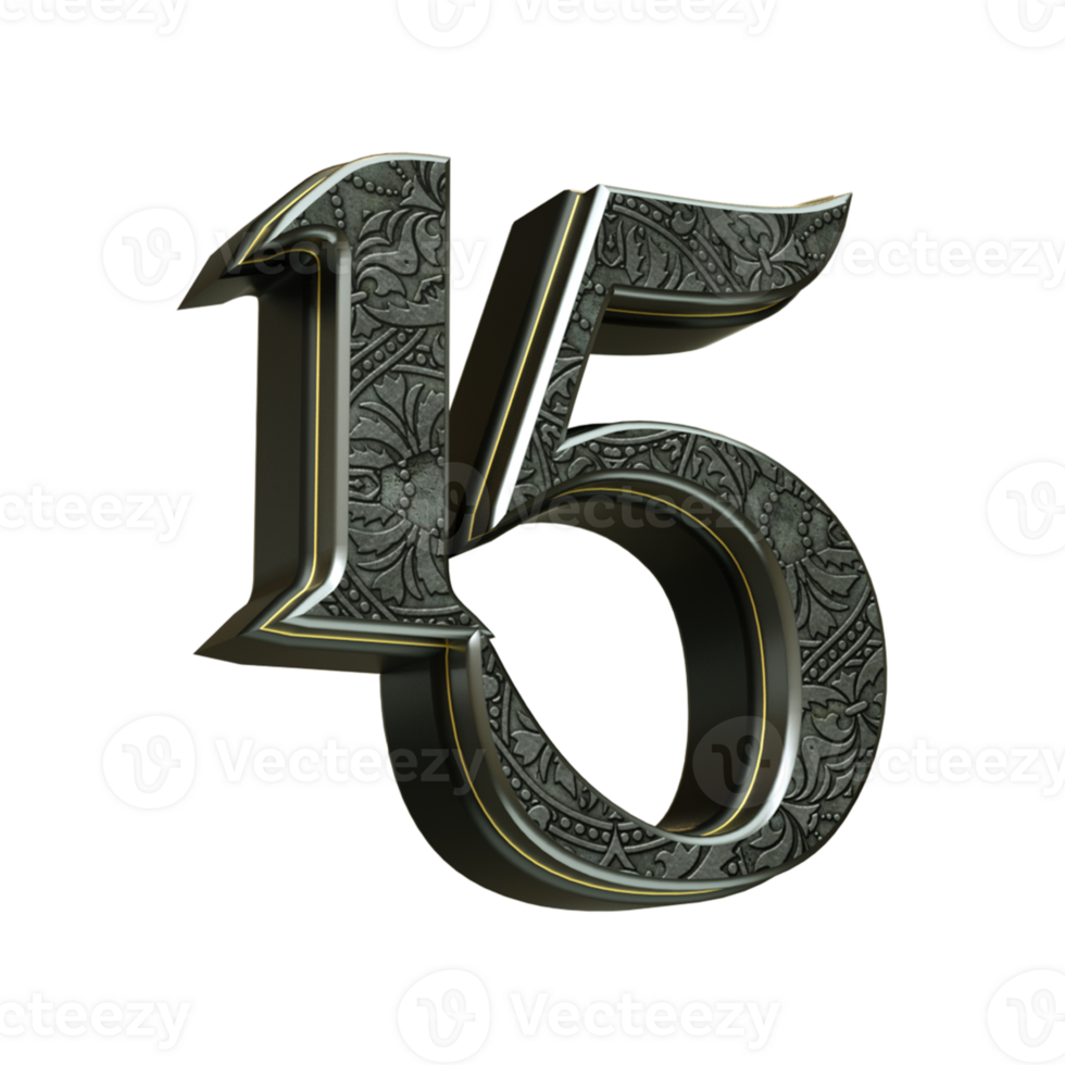 3d rendered medieval number png