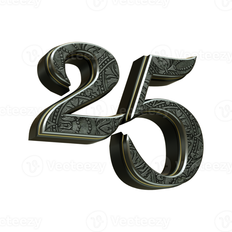 3d rendered medieval number png