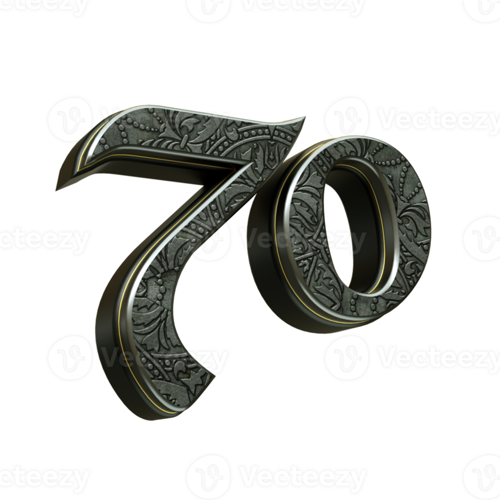 3d rendered medieval number png