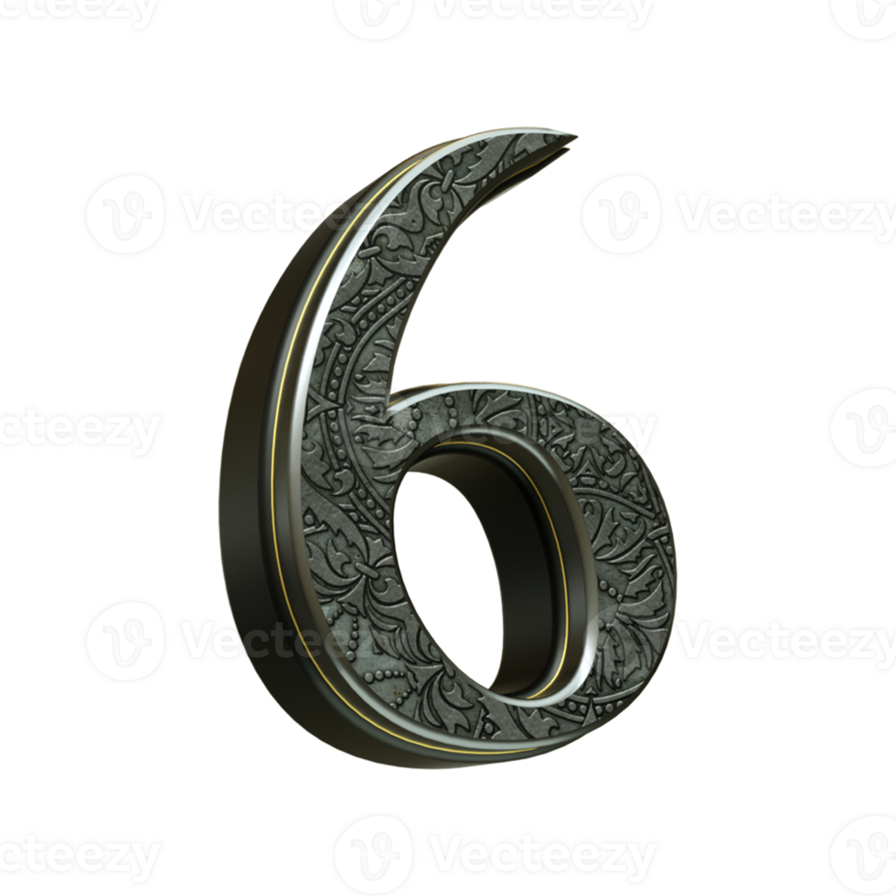 3d rendered medieval number png