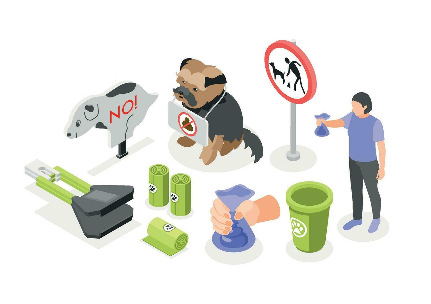 People Clean After Dogs Composition vector