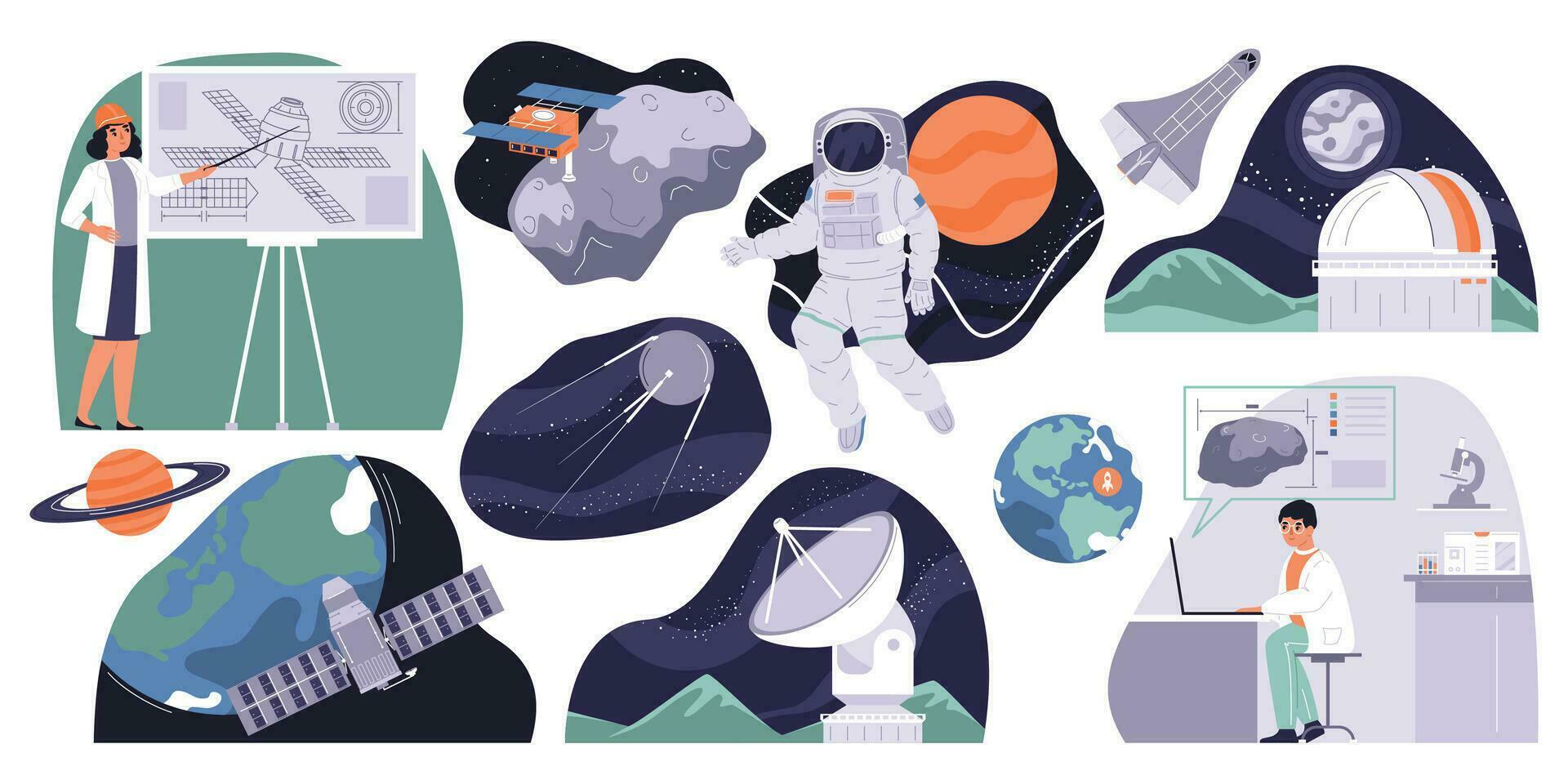 Space Industry Set vector