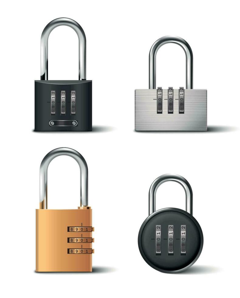 Locks Realistic Set vector