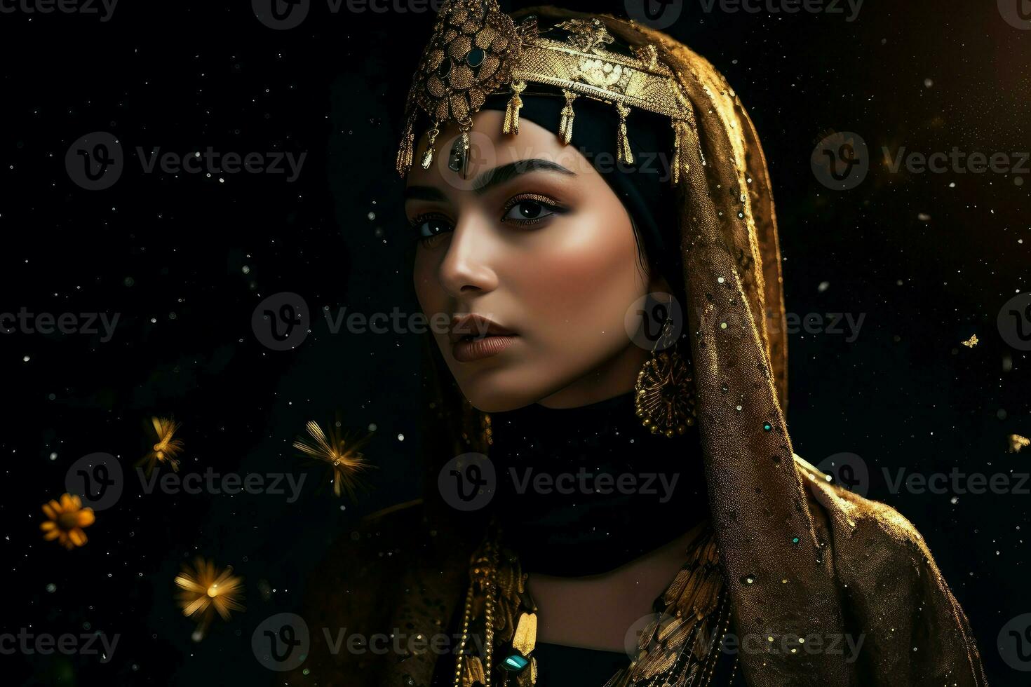 Egyptian woman light. Generate Ai photo