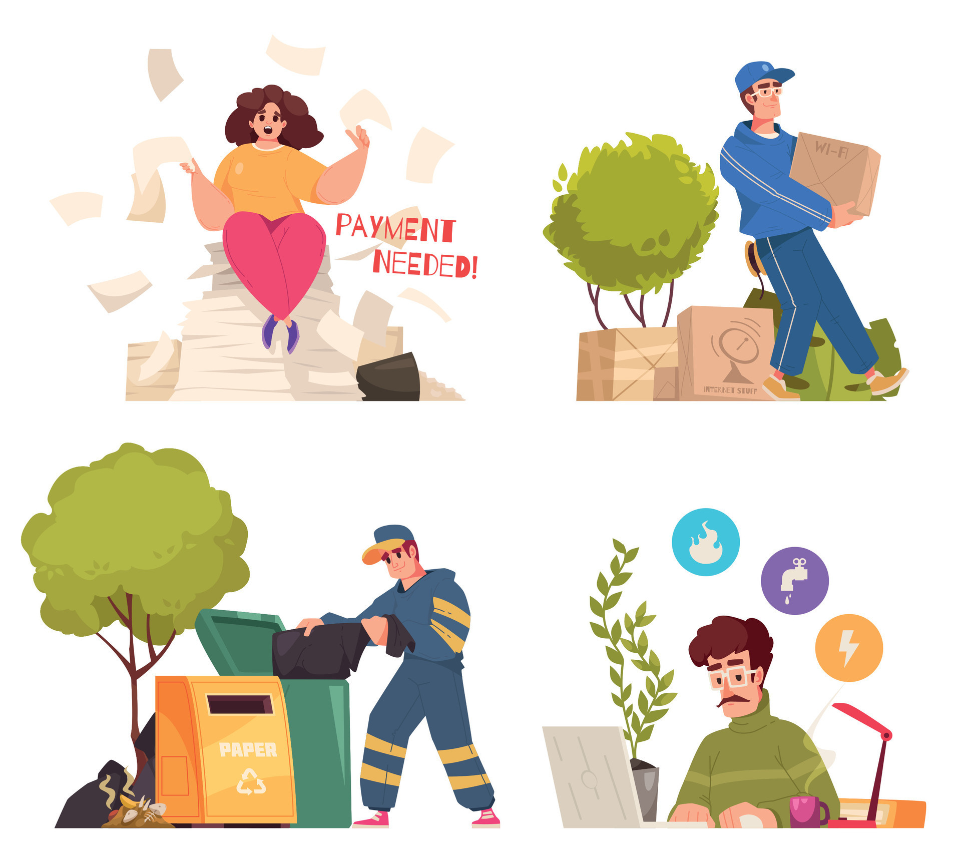 Public Utilities Cartoon Set 28703882 Vector Art at Vecteezy