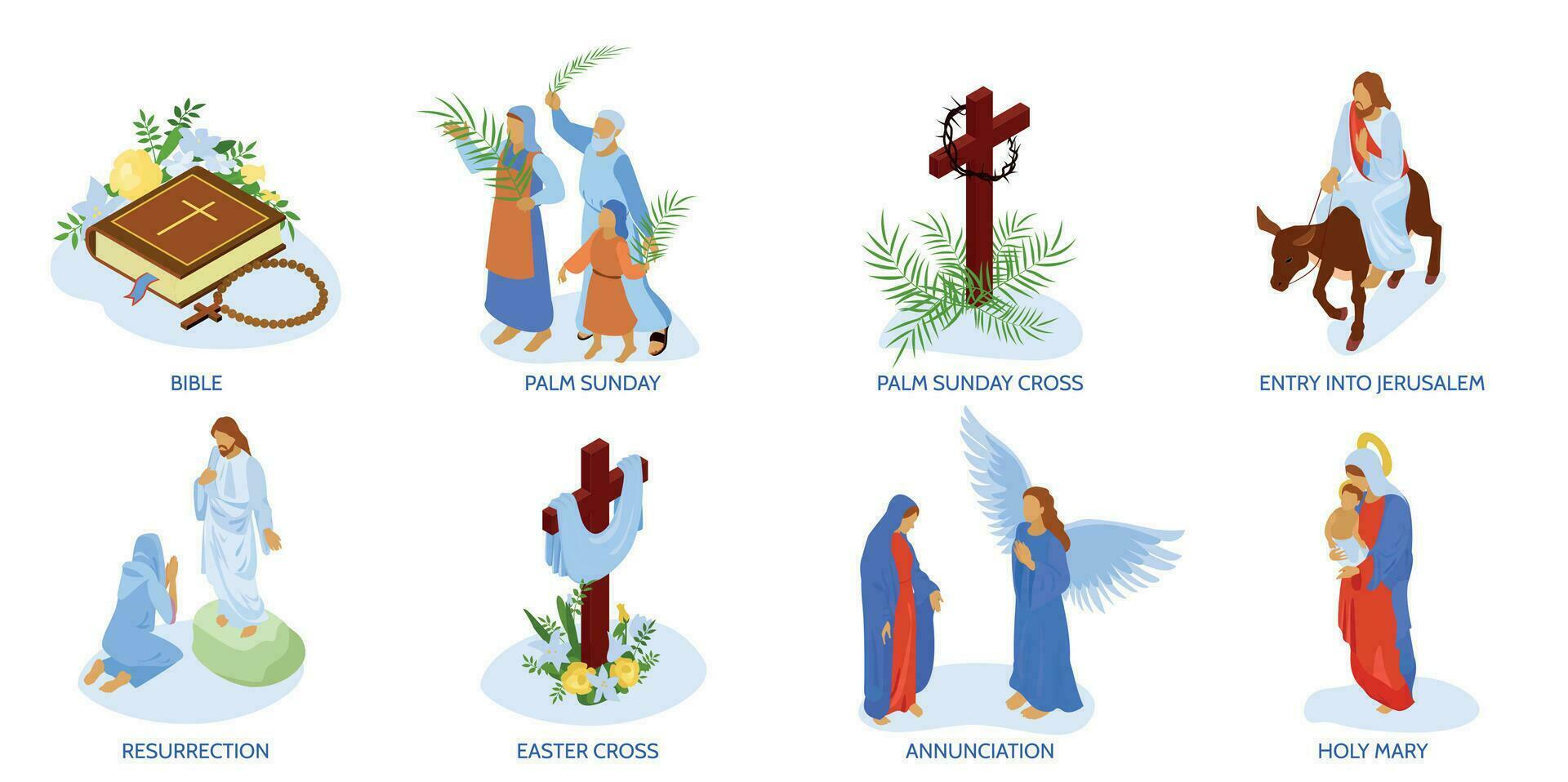 Jesus Christ Compositions Set vector