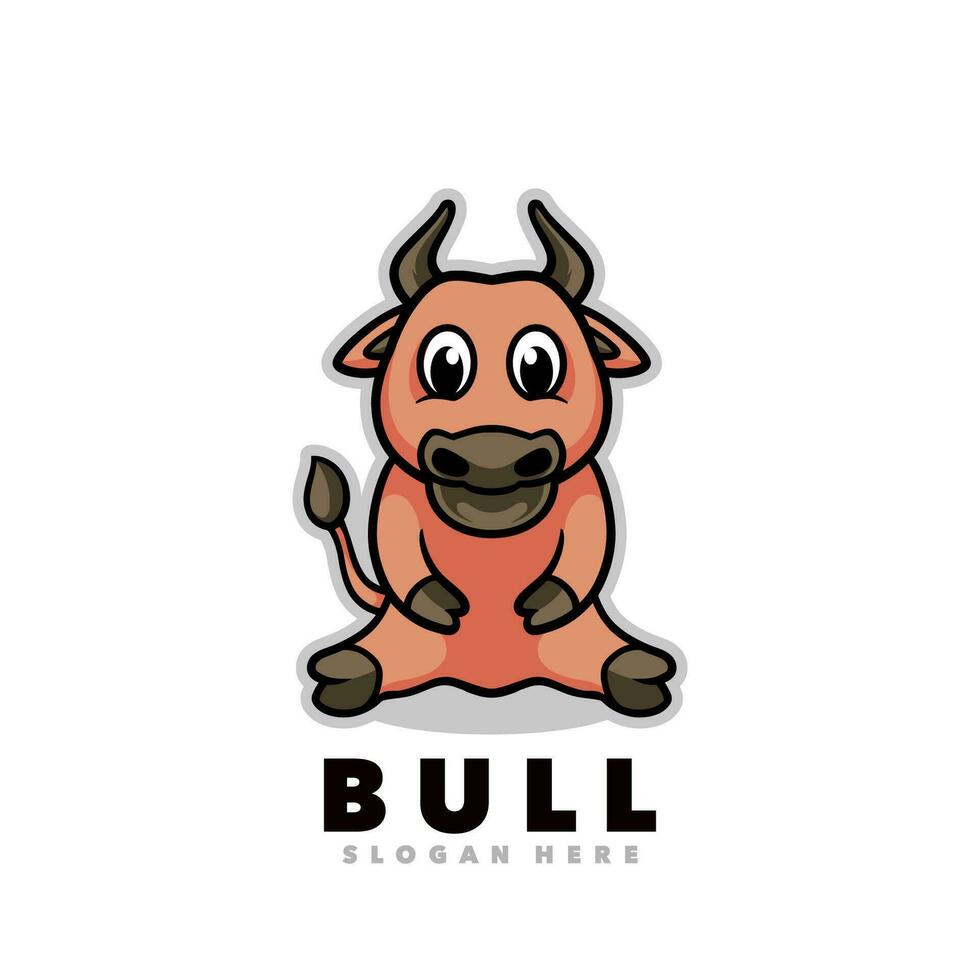 Cute bull mascot cartoon vector