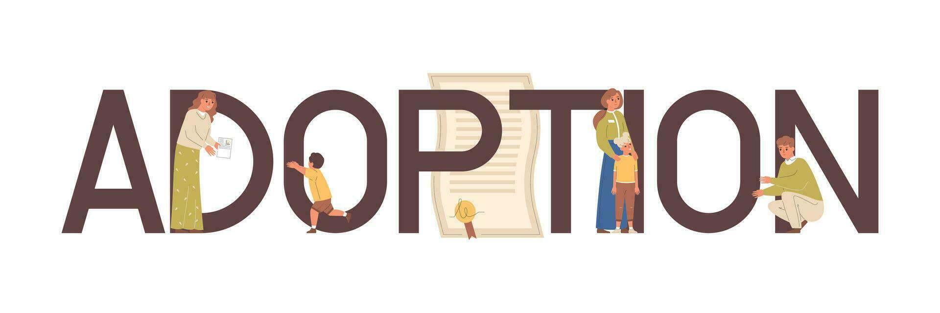 Adoption Flat Text vector