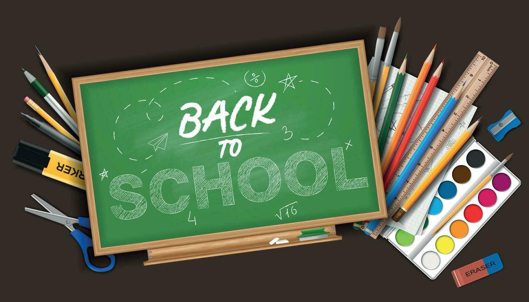 Back To School Realistic Background vector