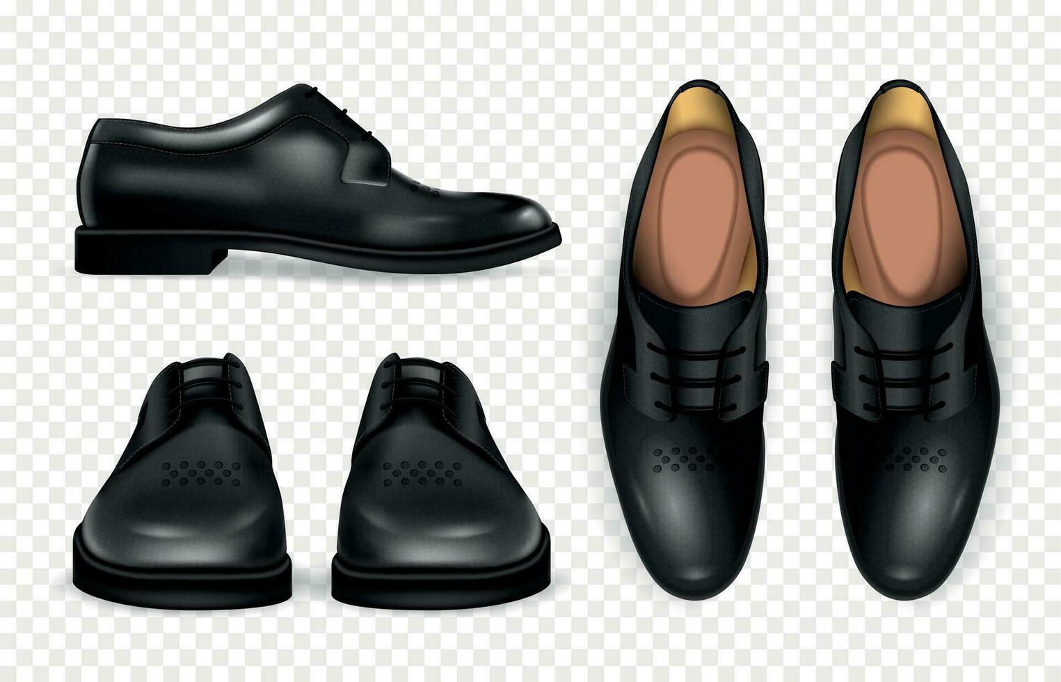 Black Boots Transparent Set vector