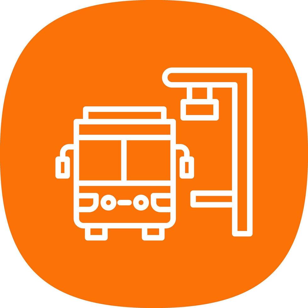 Bus Stop Vector Icon Design