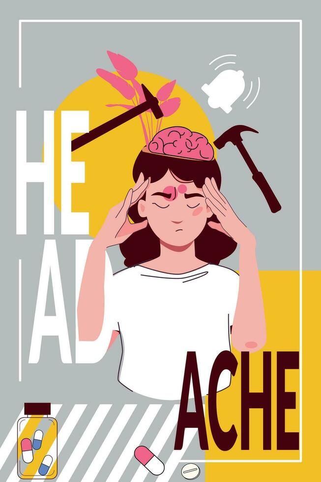 Head Ache Hammers Collage vector