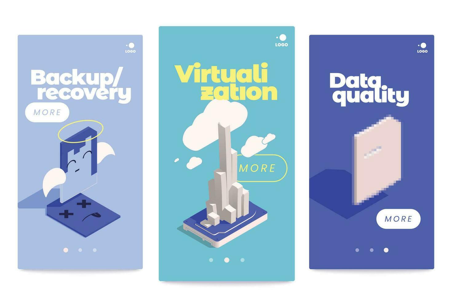 Data Vertical Banners Set vector