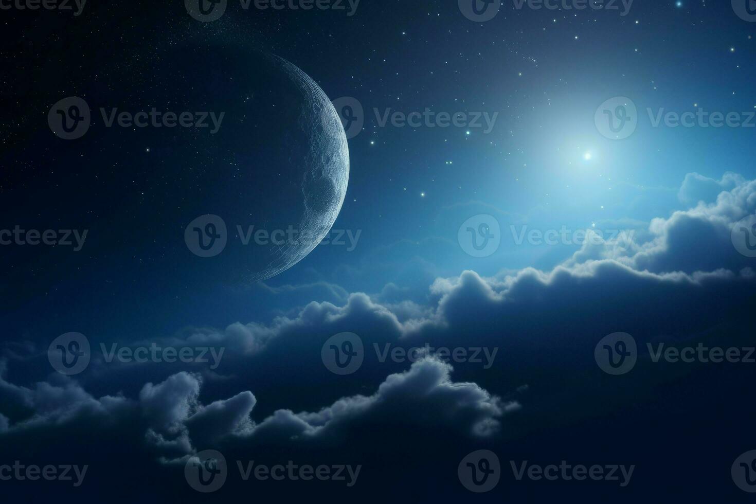 Crescent moon. Generate Ai photo