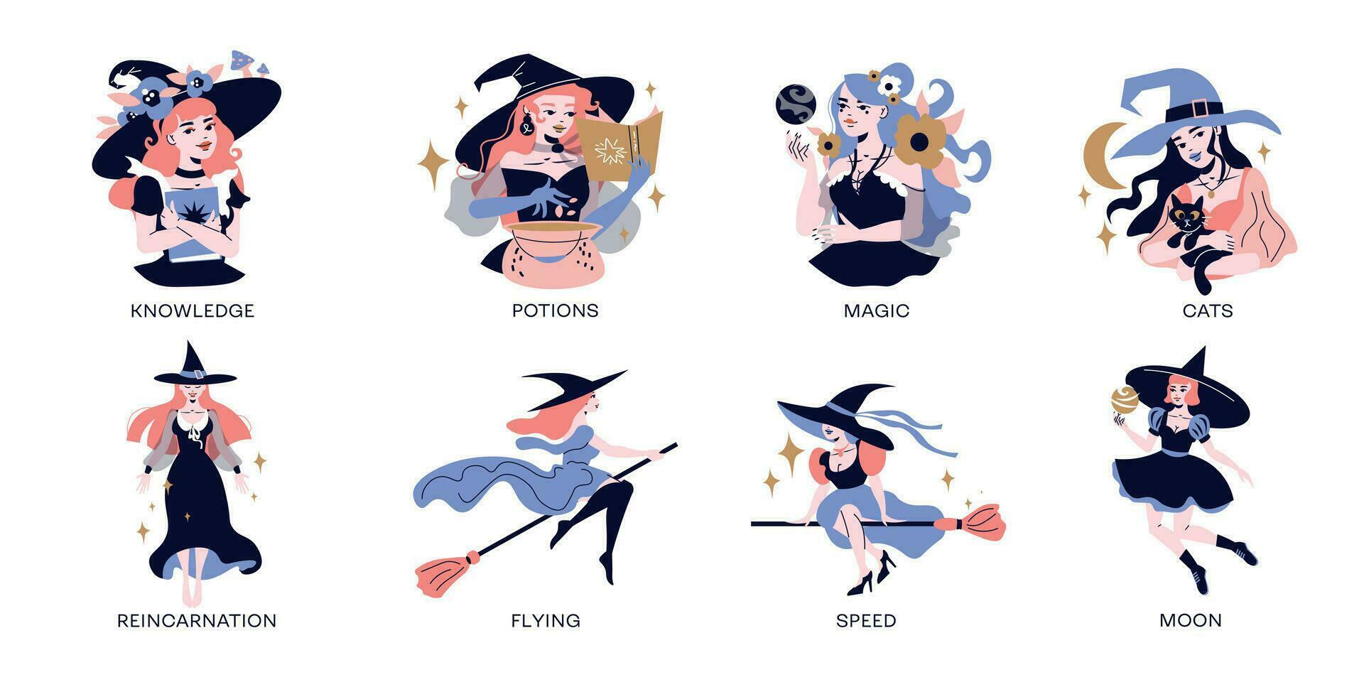 Witch Compositions Set vector