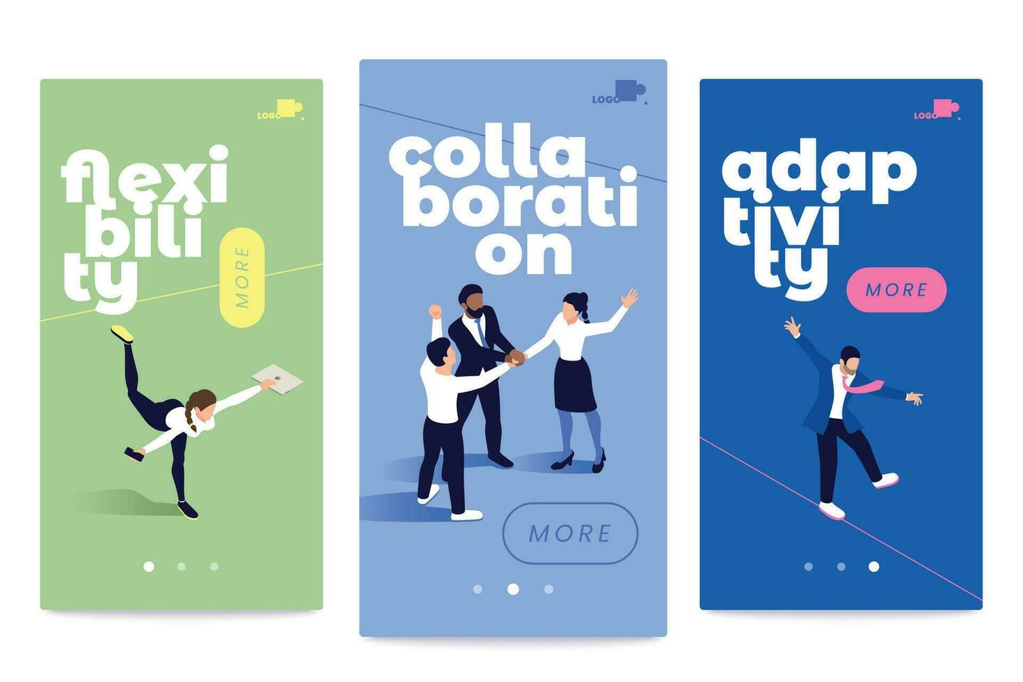 Soft Skills Banners Set vector