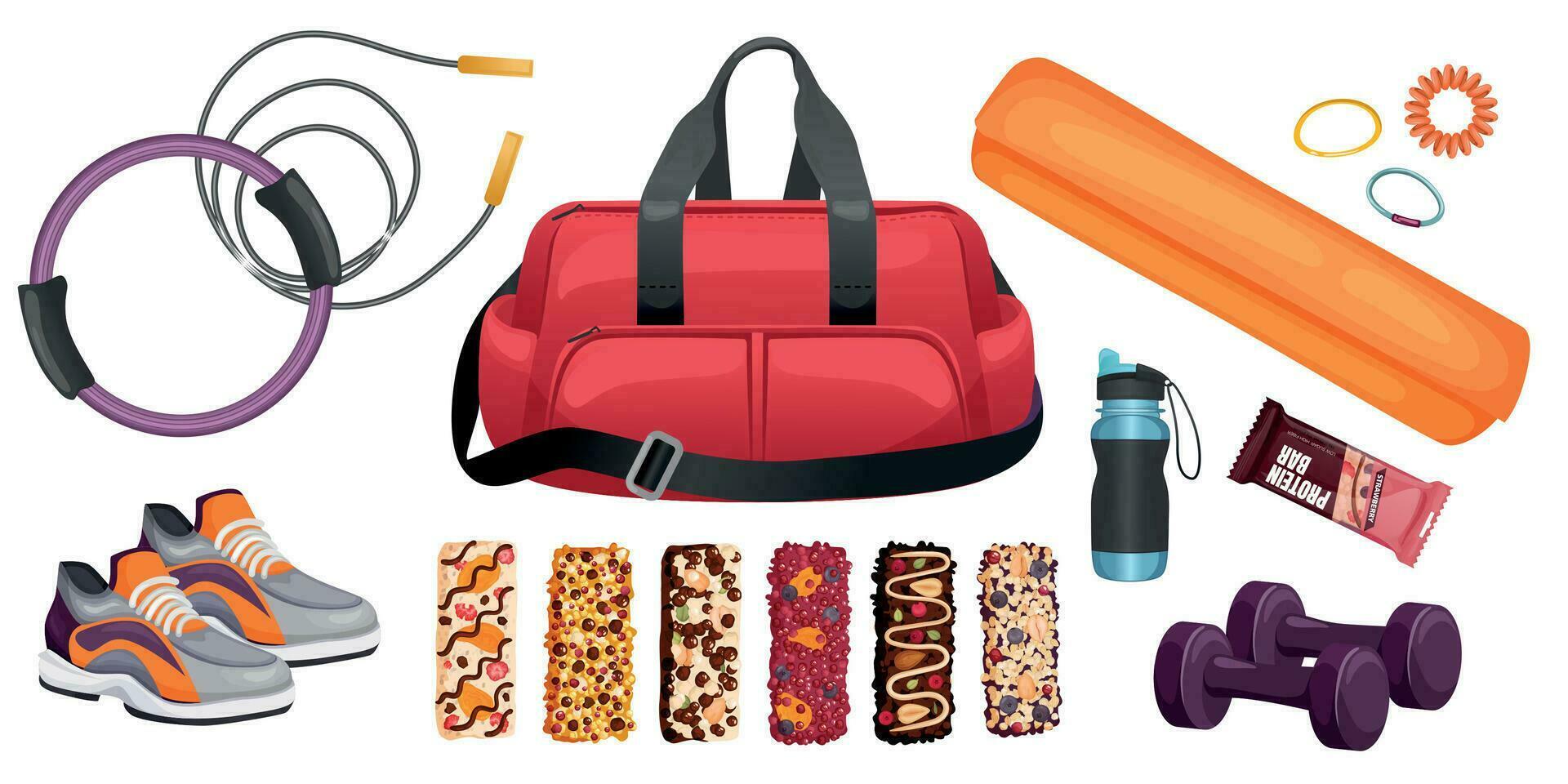 Healthy Fitness Icon Set vector