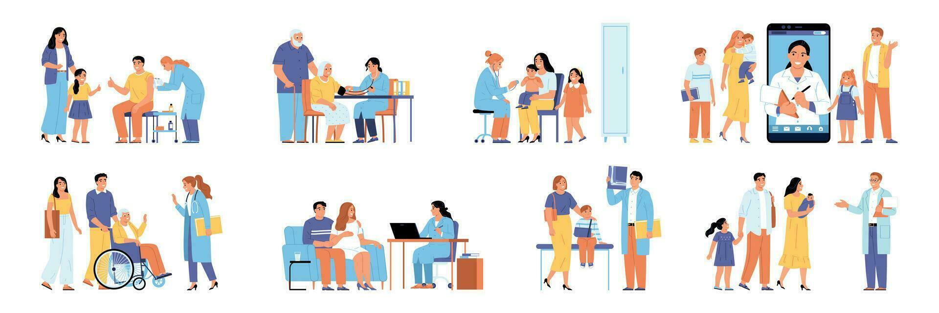 Family Doctors Set vector