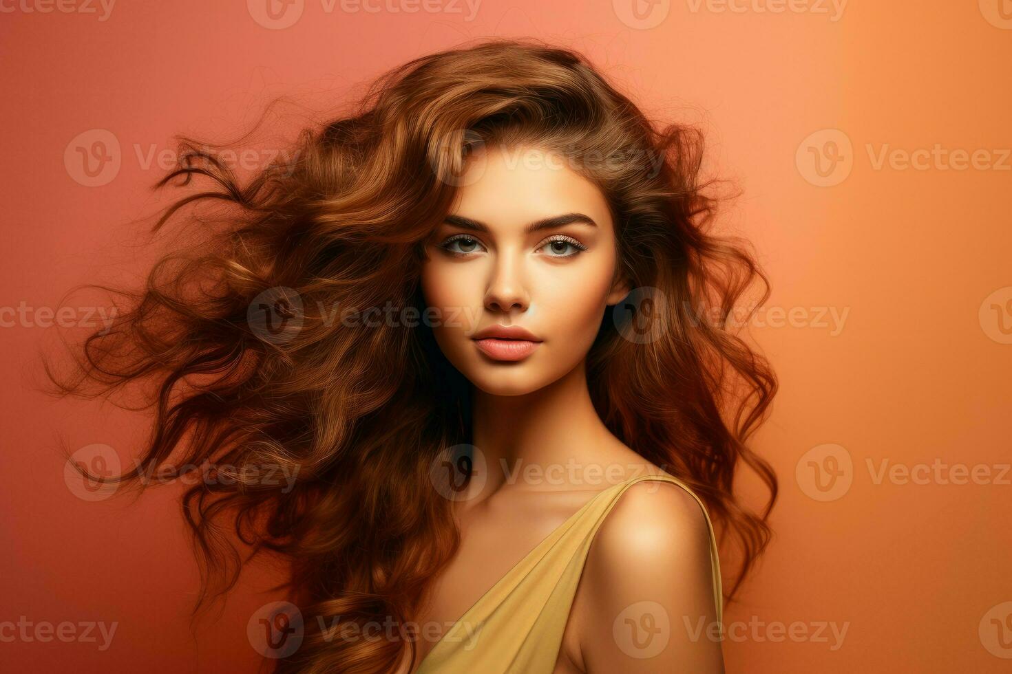 Young woman healthy hair. Generate Ai photo