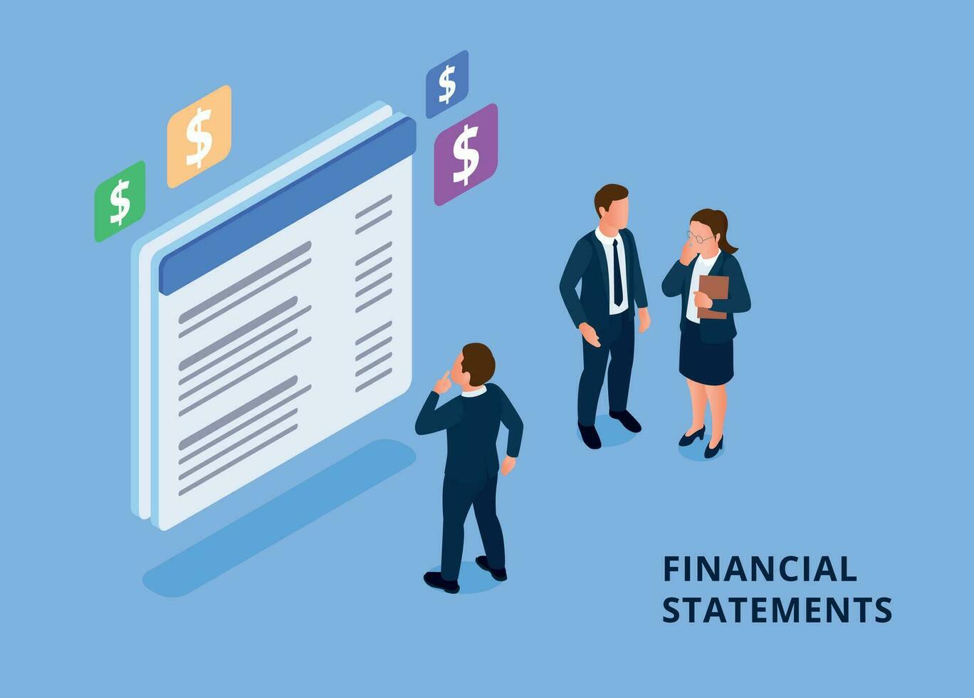Financial Regulation Isometric vector