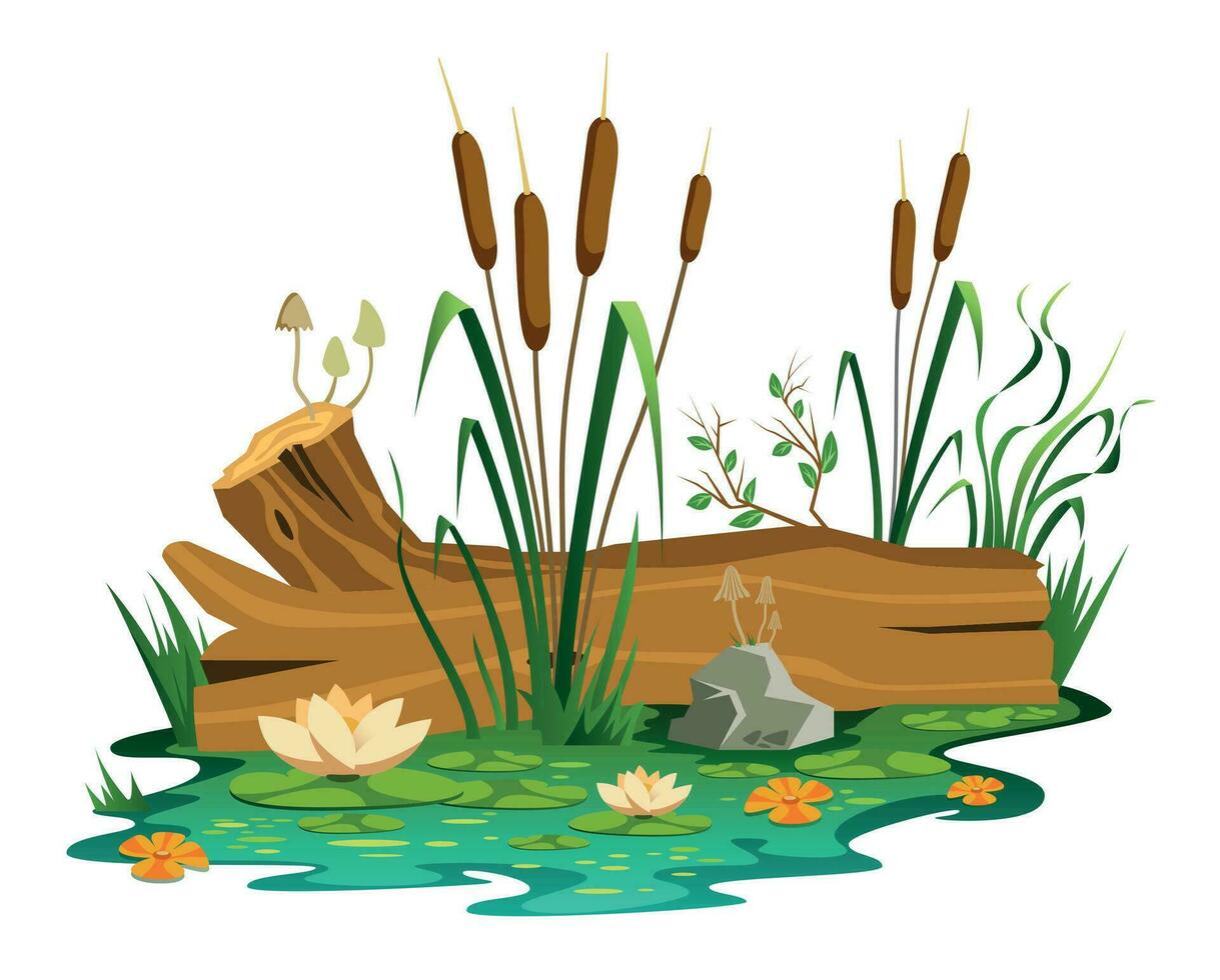 Forest Swamp Isolated Composition vector