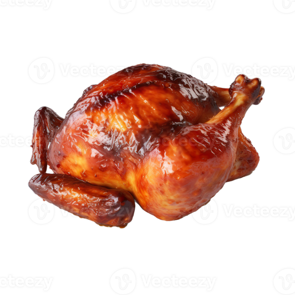 AI Generated Grill Chicken, realistic 3d chicken flying in the air, grilled meat collection, ultra realistic, icon, detailed, angle view food photo, chicken leg composition png