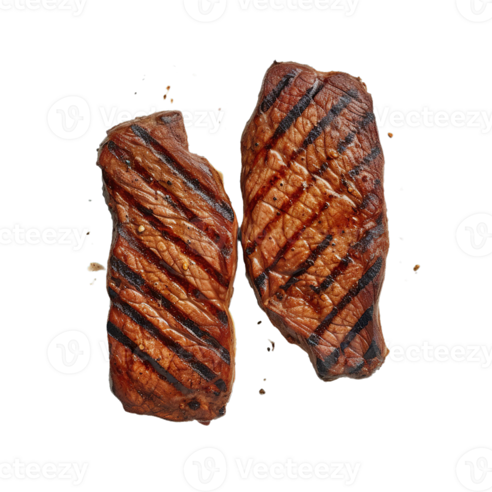 AI Generated Grill Beef, Pork Chops steaks, realistic 3d brisket flying in the air, grilled meat collection, ultra realistic, icon, detailed, angle view food photo, steak composition png